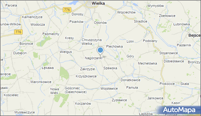mapa Gorzków, Gorzków gmina Kazimierza Wielka na mapie Targeo